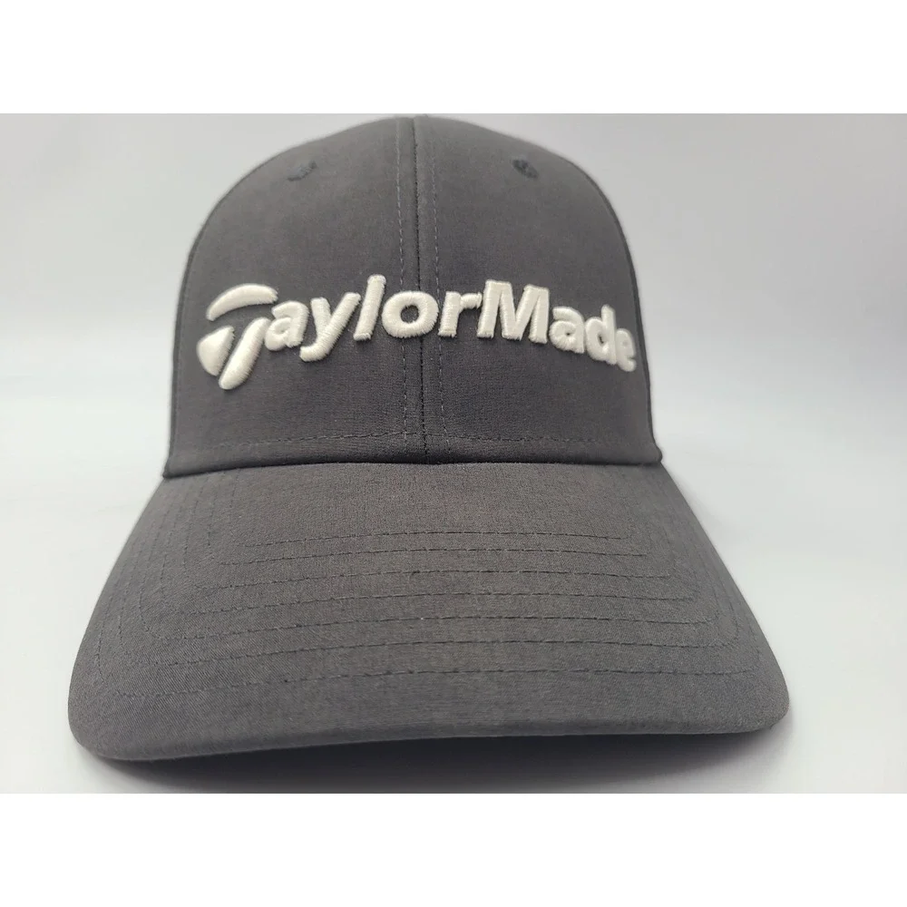 TaylorMade Golf Adjustable‎ Hat Cap Polyester Blend Casual Men Women Gray White